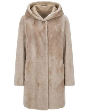 Manzoni 24 Hooded Shearling Coat - Natural