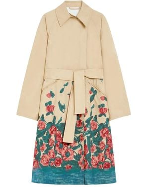 Weekend by Maxmara Floral-Print Belted Trench Coat - White