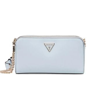 Guess Zip Chain-Detail Crossbody Bag - Blue