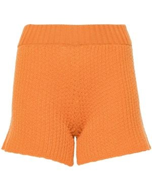 Alanui Short En Maille À Design Nervuré - Orange