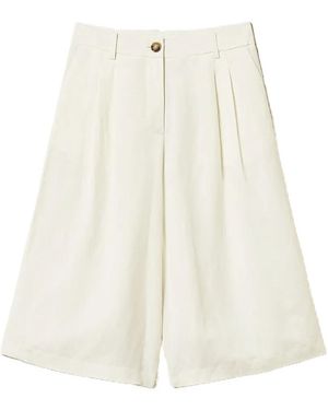 Twinset Pleated Bermuda Shorts - White
