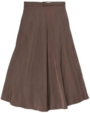 Dorothee Schumacher High-Waisted A-Line Midi Skirt - Brown