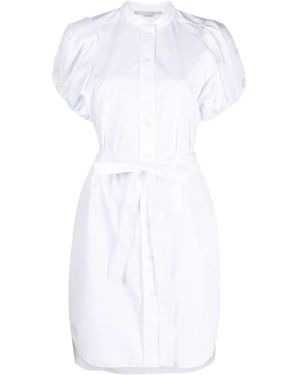 Stella McCartney Tied Waist Poplin Shirt Dress - White