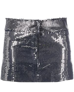 Nissa Sequin-Embellished Miniskirt - Blue