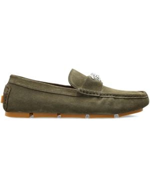 Versace Chaussures La Medusa En Daim - Green