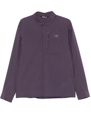 Arc'teryx Logo-embroidered zip-pocket shirt jacket - Lila