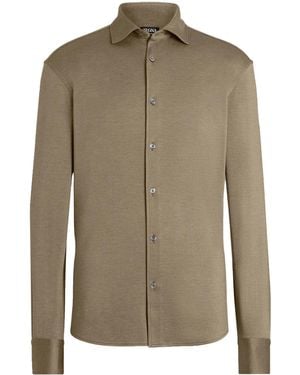 ZEGNA Klassisches Twill-Hemd - Braun
