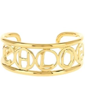 Chloé Script Gold-tone Bangle - Metallic