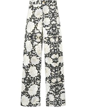 Roberto Cavalli Floral-Print Jeans - White
