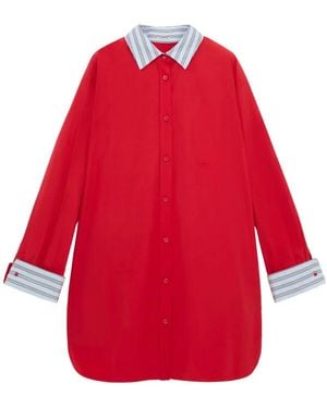 Loewe Minikleid Mit Kontrastkragen - Rot
