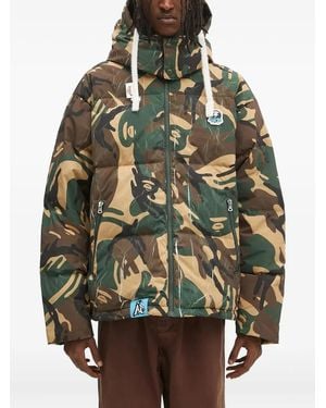 Aape By A Bathing Ape Camouflage-Pattern Padded Jacket - Grey