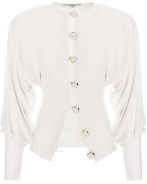 MANURI Aura Button-Fastening Top - White