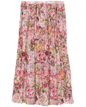 Faliero Sarti Falda Con Estampado Floral - Rojo