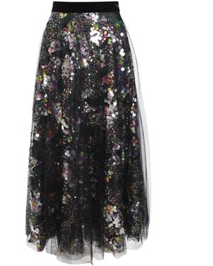 Talbot Runhof Falda Midi Hessa - Negro