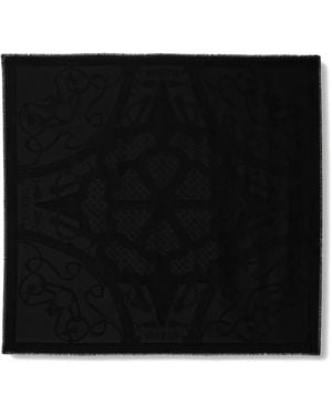 Guess Dita Logo Frayed Scarf - Black