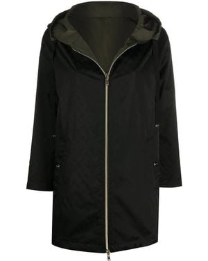 Herno Jacquard Hooded Coat - Black