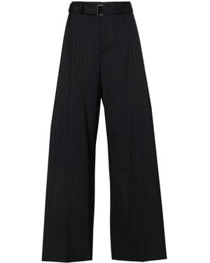 Sacai High-Waist Wide-Leg Trousers - Blue