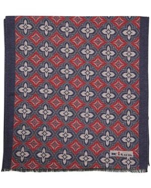 Kiton Geometric-Pattern Scarf - Purple