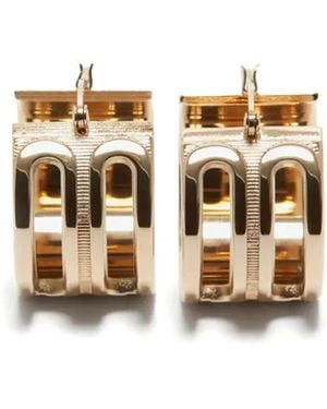 Victoria Beckham Frame Hoop Earrings - Metallic