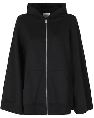 7 For All Mankind Hooded Zip-Up Cape - Black