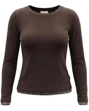 Street One Contrast-Trim T-Shirt - Brown