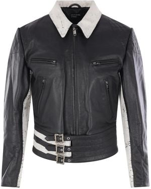 Enfants Riches Deprimes Grained Leather Jacket - Black