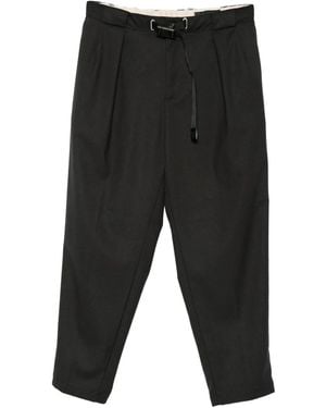 White Sand Pleated Drawstring Pants - Black