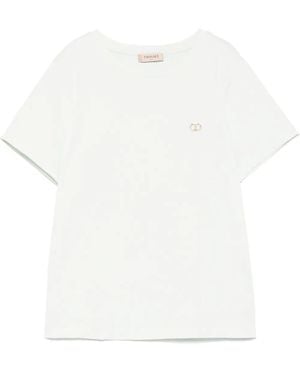 Twinset Logo-Plaque T-Shirt - White
