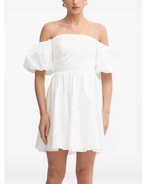 Morgan Ruched Off-Shoulder Mini Dress - White