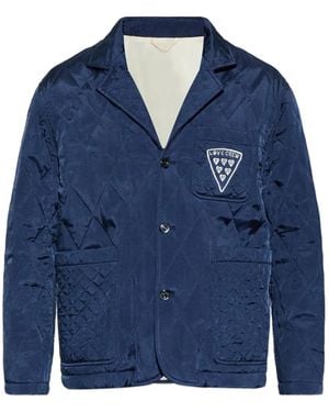 KENZO Badges Quilted Workwear Jacket - Blue