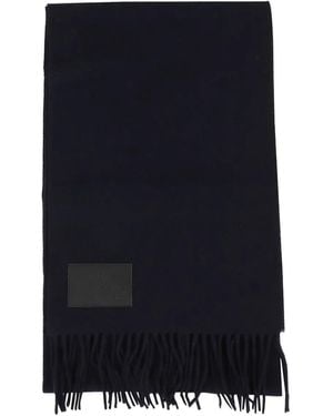 Hogan Sciarpa Con Frange E Applicazione Logo - Blu