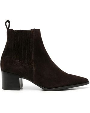 COPENHAGEN Pointed-Toe Suede Chelsea Boots - Black