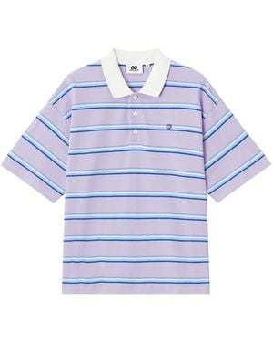 Chocoolate Stripe-Pattern Polo Shirt - Blue