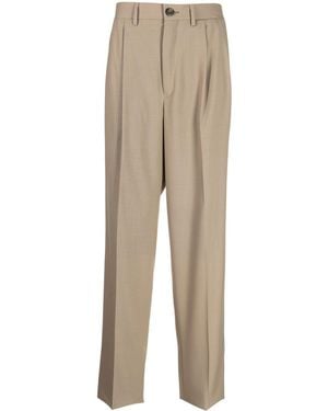 Caruso Pleat-Detail Four-Pocket Tailored Trousers - Natural