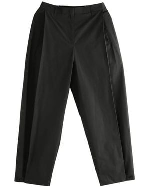 Amomento Pleated Button-Cuff Trousers - Black