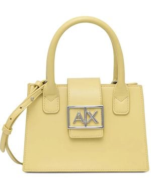 ARMANI EXCHANGE Logo-Plaque Tote Bag - Metallic