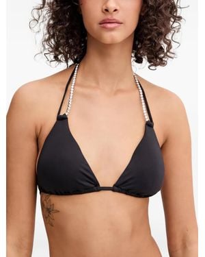 Guess Top Reggiseno A Triangolo Con Strass - Nero