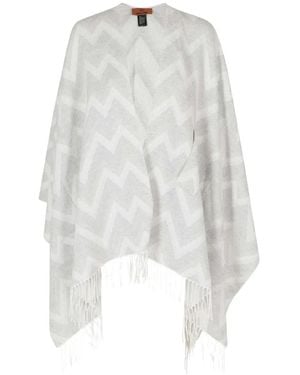 Missoni Zigzag Fringe-Trim Scarf - White