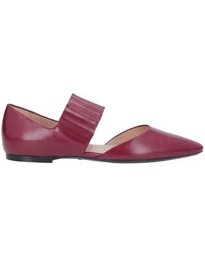Tod's Gomma 22B Leather Ballet Flats - Purple