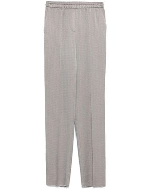 Giorgio Armani Textured Trousers With Elasticated Waistband - Grey