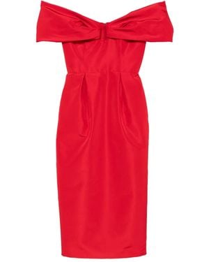 Carolina Herrera オフショルダー ドレス - レッド