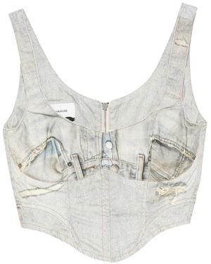 Haikure V-Neck Sleeveless Top - White