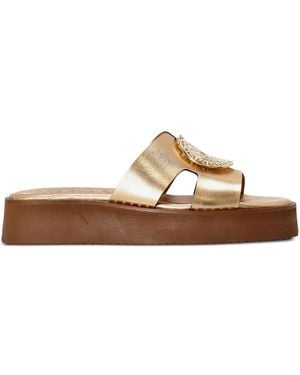 Kotris Sandals Metallic-Embellished Platform Sandals - Brown