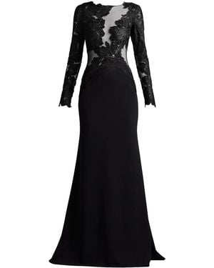 Tadashi Shoji シアーパネル ドレス - ブラック