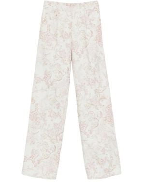 forte_forte Trousers 5 Tasche Vita Alta Denim"Nontiscordardime" - White