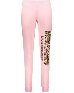 Moschino Pantalones con logo estampado - Rosa