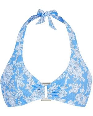 Heidi Klein Top De Bikini Playa Paraiso Con Cuello Halter - Azul