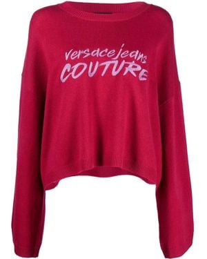 Versace Jeans Couture Embroidered-Logo Wide-Sleeve Jumper