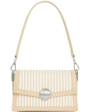 Lacoste Striped Appliqué Shoulder Bag - White