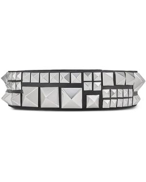 Kat Maconie Sam Pyramid-Stud Leather Belt - White